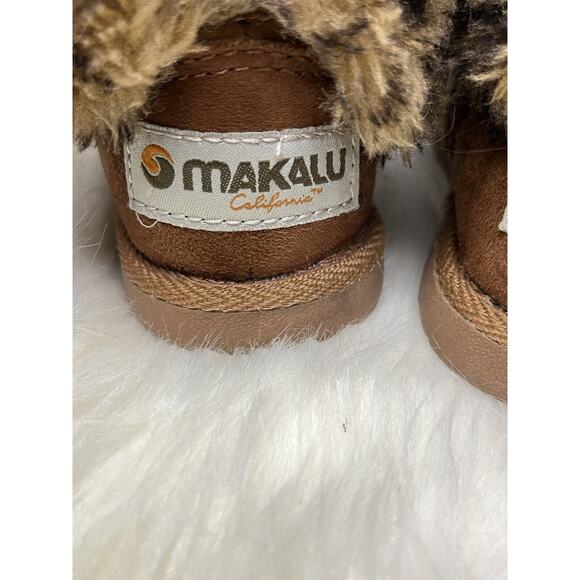 MAKALU California BOOT Girls 8 Plush Leopard Faux Fur, Full Length Zip - Picture 4 of 12